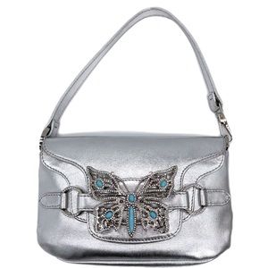 Valentino Authentic Y2K Rare Metallic Jewel Butterfly ‘04 Runway Shoulder Bag 🦋